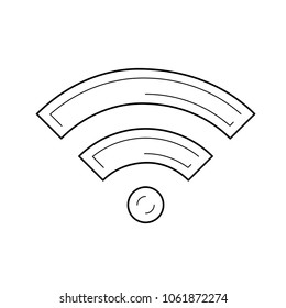 Icono de línea vectorial de conexión Wifi aislado en fondo blanco. Icono de línea de conexión inalámbrica para infografía, sitio web o aplicación.