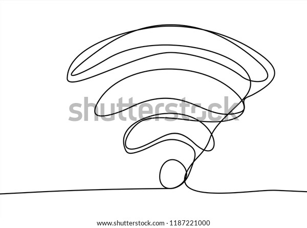 Wifi Continuous Line Stock Vector Royalty Free