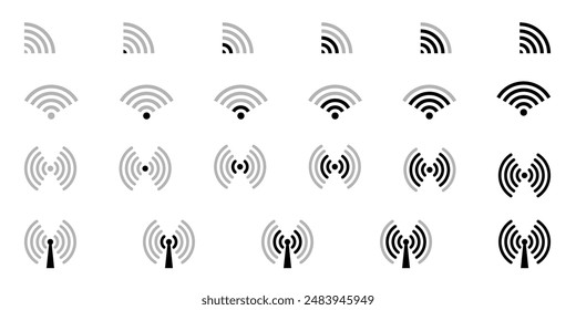 Wi-Fi. Coverage. Network. The Internet. Wireless antenna. Illustration.