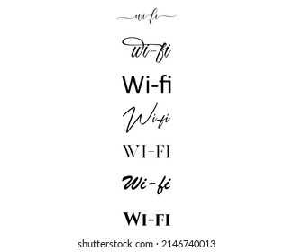 wifi in  the creative and unique  diffrent lettering style