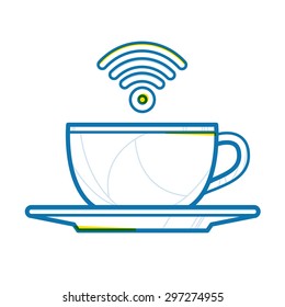 wifi cup icon flat 