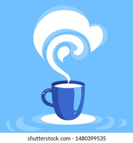 WiFi cup. online internet cafe,shop . creative poster,print.Free coffee Wi Fi. internet connection. flat vector illustration