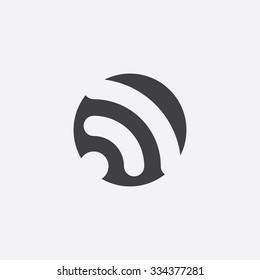 WiFi cut identity template icon design element