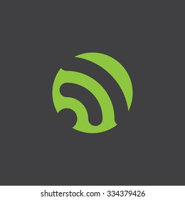 WiFi cut identity template icon design element