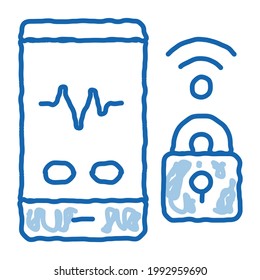 Wi-Fi Defense sketch icon vector. Hand drawn blue doodle line art Wi-Fi Defense sign. isolated symbol illustration