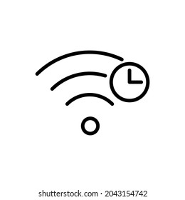 wifi delay line icon vector design, editable stroke line icon