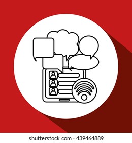Wifi design. Media icon. Flat illustration