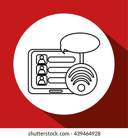 Wifi design. Media icon. Flat illustration