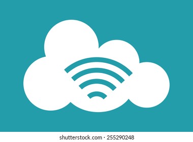 Wi-fi design over blue background, vector illustration.