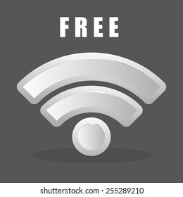 Wi-fi design over gray background, vector illustration.