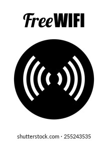 Wi-fi design over white background, vector illustration.