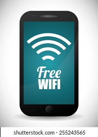 Wi-fi design over white background, vector illustration.