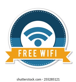 Wi-fi design over white background, vector illustration.