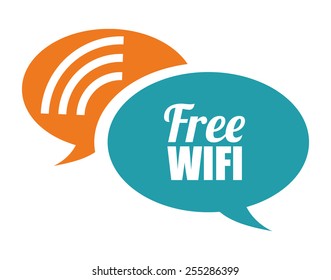 Wi-fi design over white background, vector illustration.