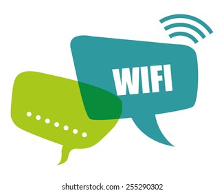 Wi-fi design over white background, vector illustration.