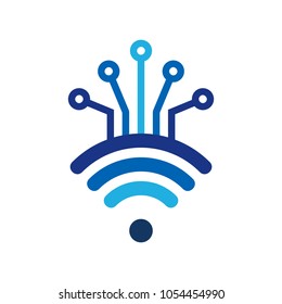 Wifi Digital Logo Icon Design