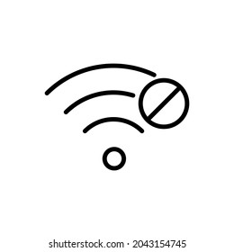 wifi disabled line icon vector design, editable stroke line icon