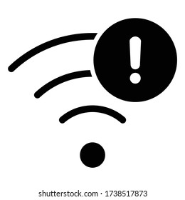 WiFi Disconnected | No Internet | Wireless | Vector Icon 