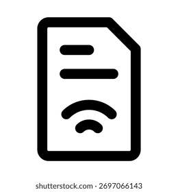 Coleção inovadora de ícones modernos para WiFi e documentos que ilustram a conectividade sem fio, o compartilhamento de arquivos e o fluxo de trabalho digital