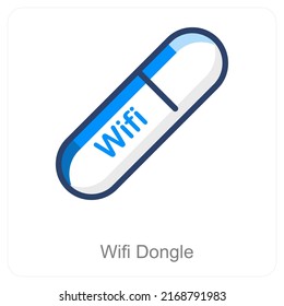 Wifi Dongle And Wifi Icon Concept