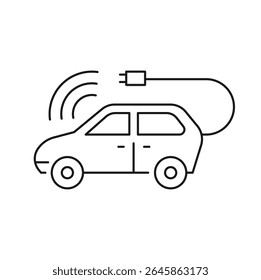 WIFI Electric Car Editable line icon	