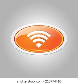 WIFI Elliptical Vector Orange Web Icon Button
