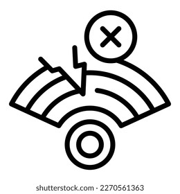 Wifi error icon outline vector. Website connect. Online site
