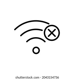 wifi error line icon vector design, editable stroke line icon