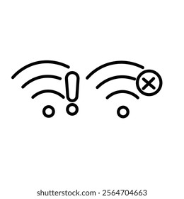 wifi error line icon vector design, editable stroke line icon