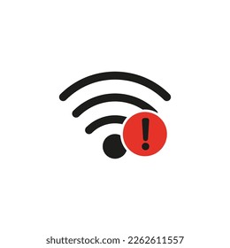 WLAN-Ausrufezeichen. Digitale Technologie. Symbol. Vektorgrafik.