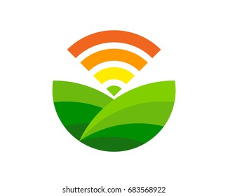 Wifi Farm Icon Logo Design Element