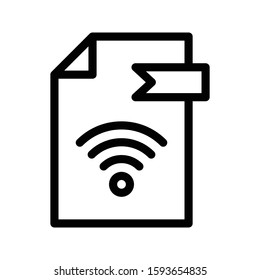 WiFi file vector thin line icon 