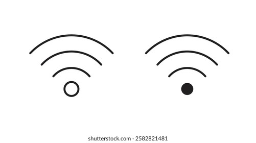 Wifi filled and outlined icons vectors on white background