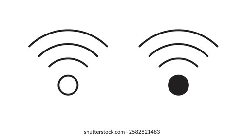 Wifi filled and outlined icons vectors on white background