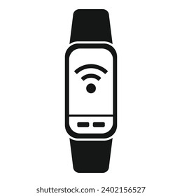 Wifi fitness band icon simple vector. Watch app. Glass run sport