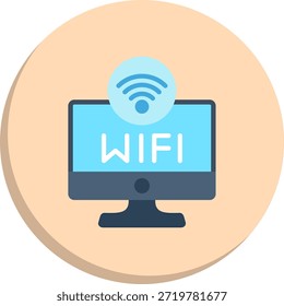 Wifi Flachkreis-Stil-Symbol