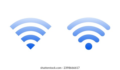 Wifi flat gradient icon. Wireless network signal vector