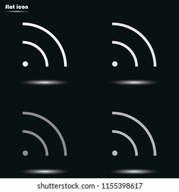 WiFi flat grayscale vector icon. Wave propagation.