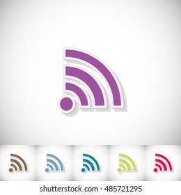 Wi-Fi. Flat sticker with shadow on white background. Vector illustration