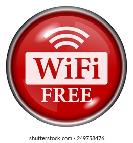 WIFI free icon. Internet button on white background. 