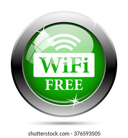 WIFI free icon. Internet button on white background. EPS10 vector.
