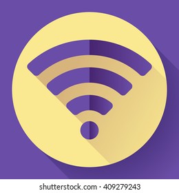 WIFI free internet connection Icon. Flat design style