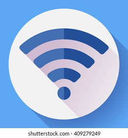 WIFI free internet connection Icon. Flat design style