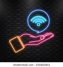 Wifi free. Internet network. 3d vector icon. Isometric vector
