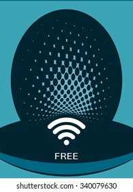 Wifi Free Password Concept Design Vector Art