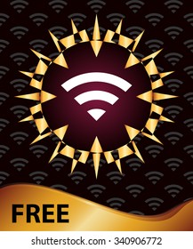 Wifi Free Password Concept Design Vector Art