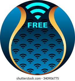 Wifi Free Password Concept Design Vector Art