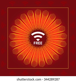 Wifi Free Password Concept Design Vector Art