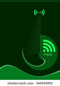 Wifi Free Password Concept Design Vector Art