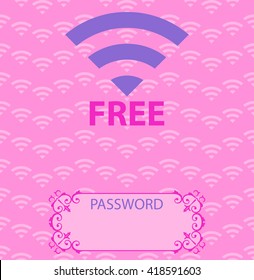 Wifi Free Password Concept Design Vector Art